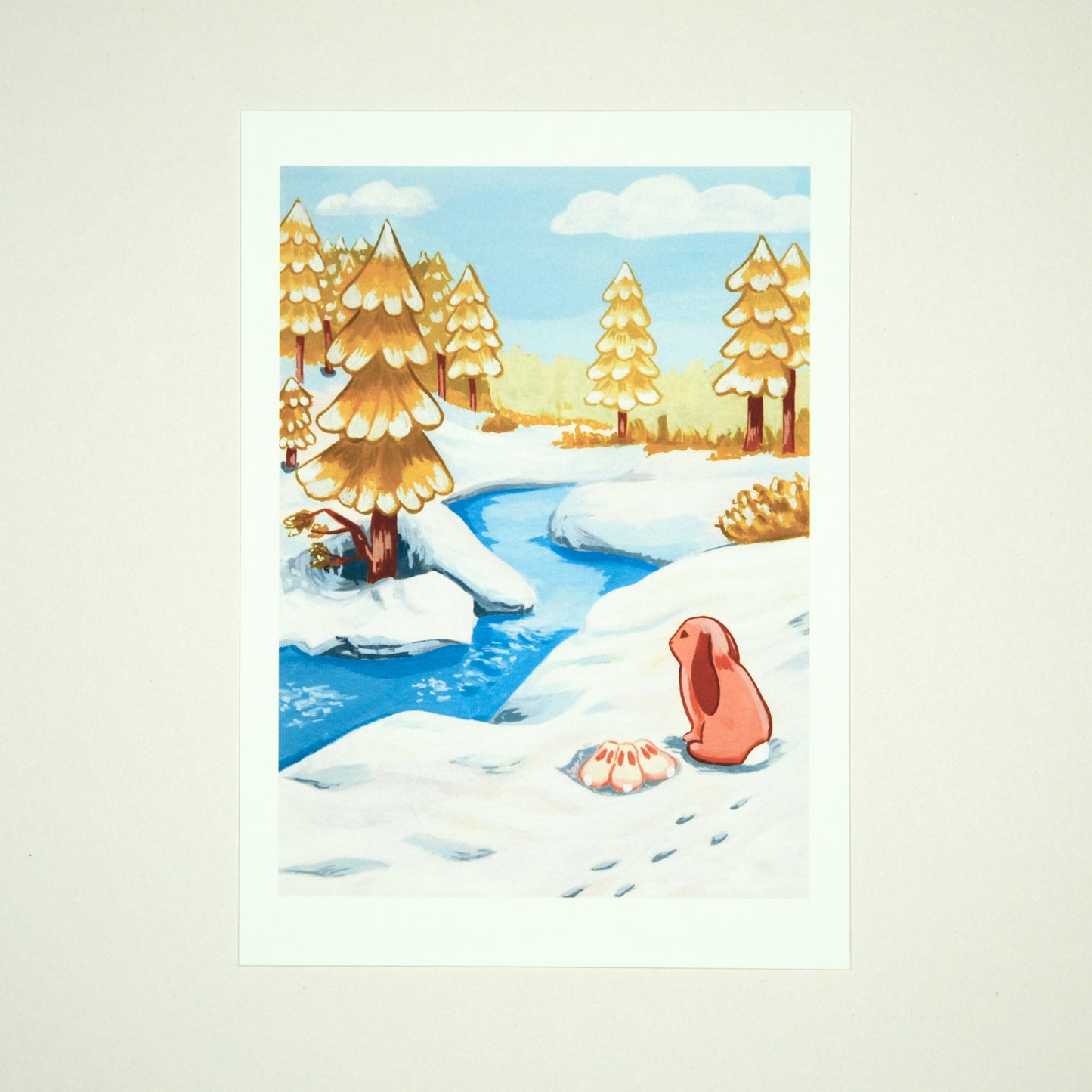 Bunnies in Snow | A5 Print