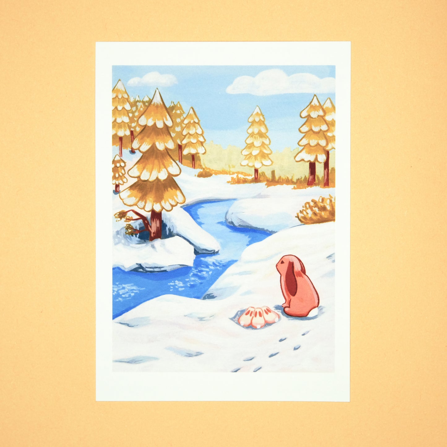 Bunnies in Snow | A5 Print