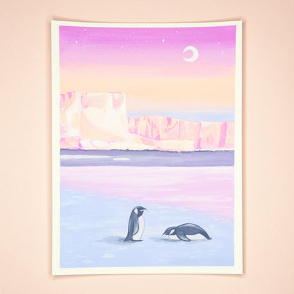 Pink Penguins | Original Painting A5