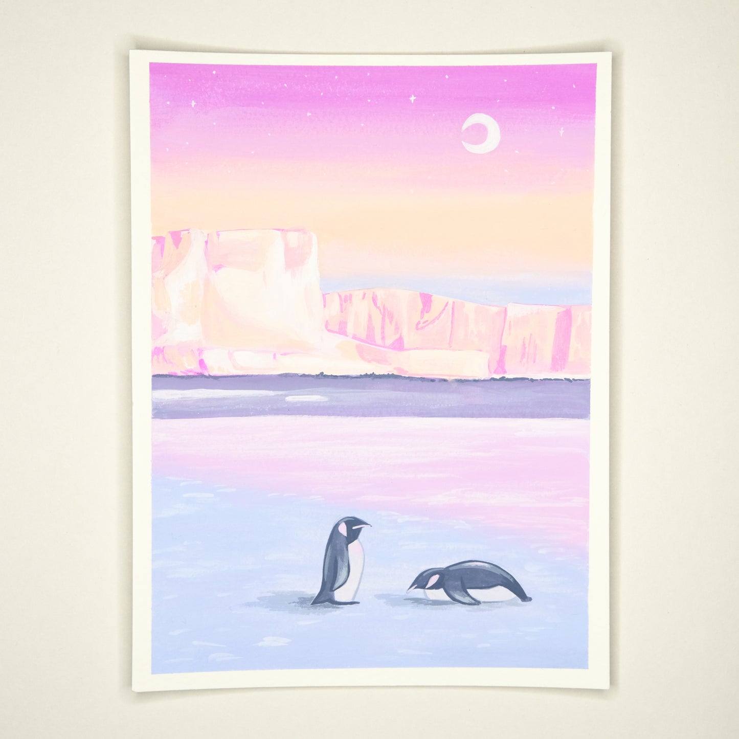 Pink Penguins | Original Painting A5