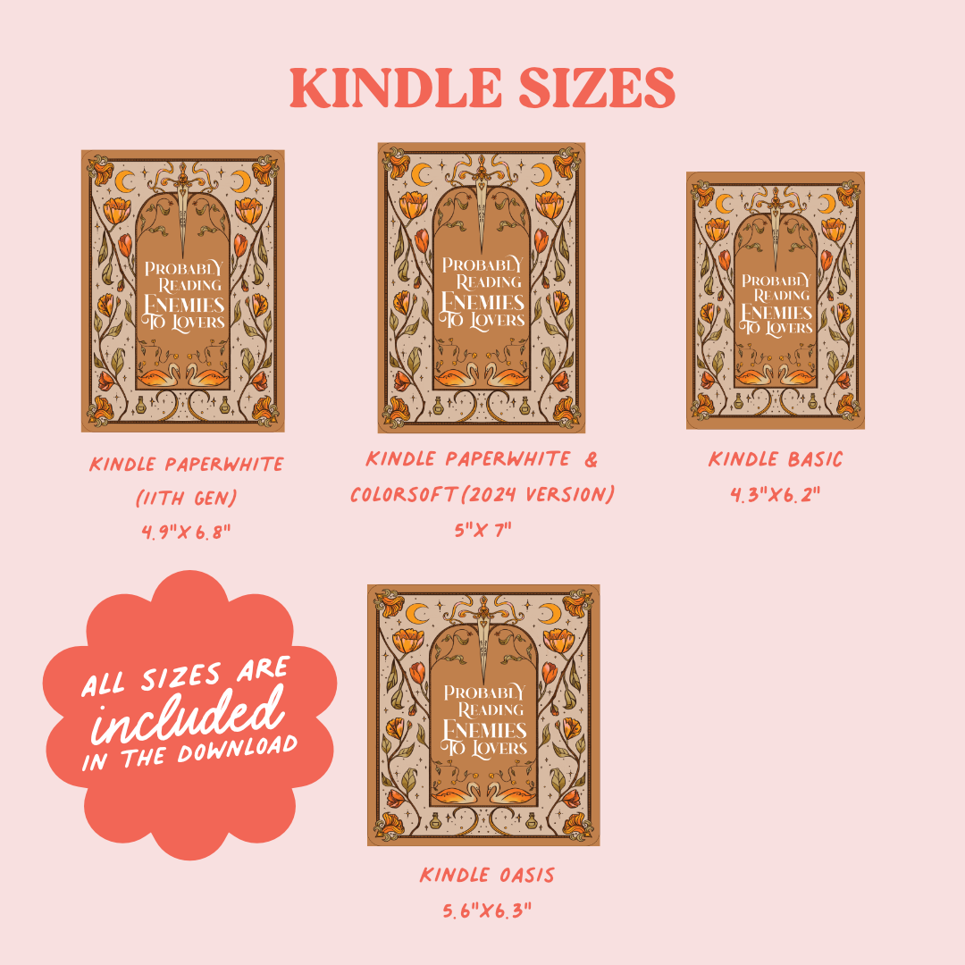 Enemies To Lovers Beige Themed Kindle Insert 2 pack | Digital Download