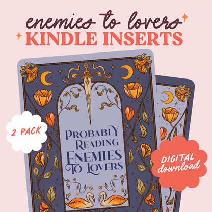 Enemies To Lovers Blue Themed Kindle Insert 2 pack | Digital Download